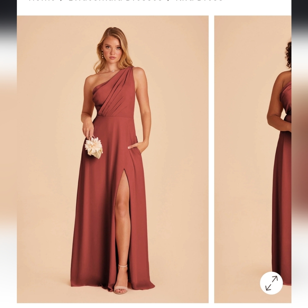 Birdy Gret Elegant One-Shoulder Spice Color Dress
